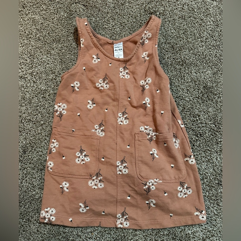 Carter's Rust Floral Pocket Tank Dress